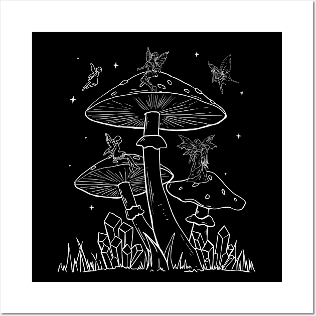 Fairycore Aesthetic Fairy Grunge Mushroom Fairies Wall Art by Alex21